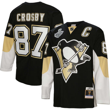 Sidney Crosby Captain Patch Pittsburgh Penguins blue jersey