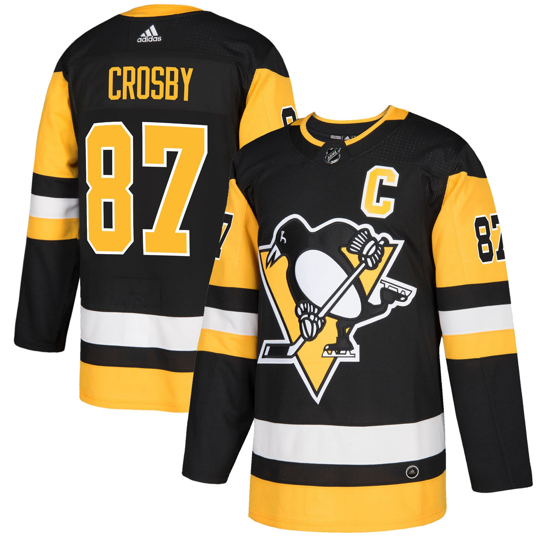 Sidney Crosby Captain Patch Pittsburgh Penguins black jersey