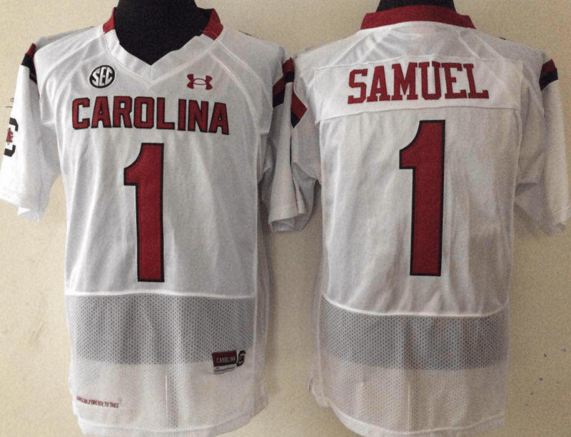 Gamecock Samuel South Carolina Gamecocks white jersey