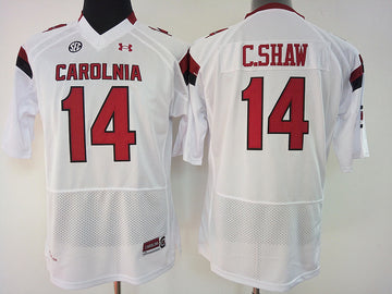 C.Shaw South Carolina Gamecocks white jersey