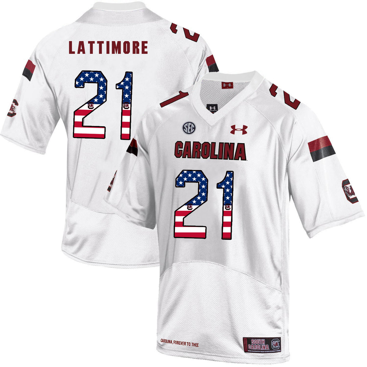 Marcus Lattimore South Carolina Gamecocks white jersey