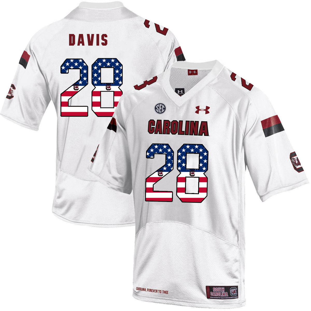 Mike Davis South Carolina Gamecocks white jersey