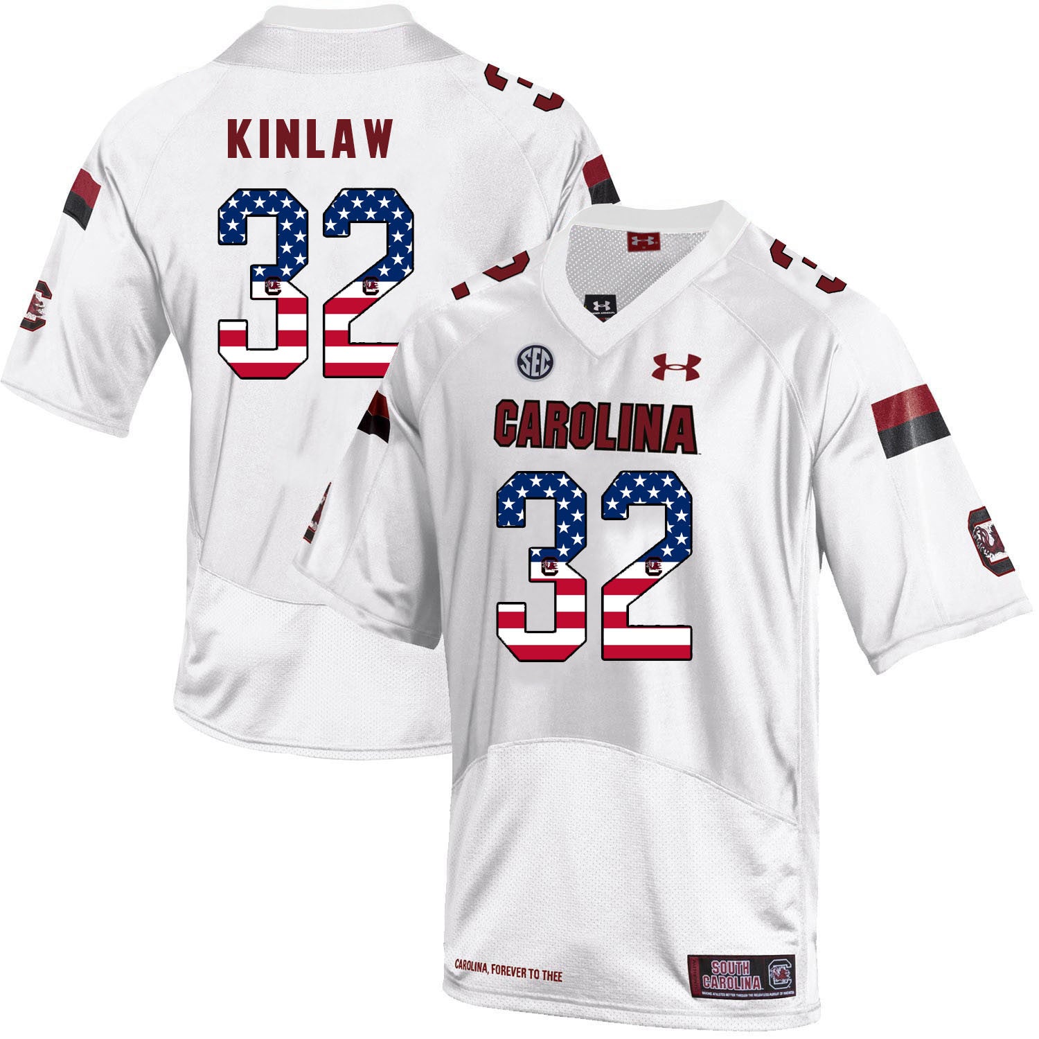 Caleb Kinlaw South Carolina Gamecocks white jersey