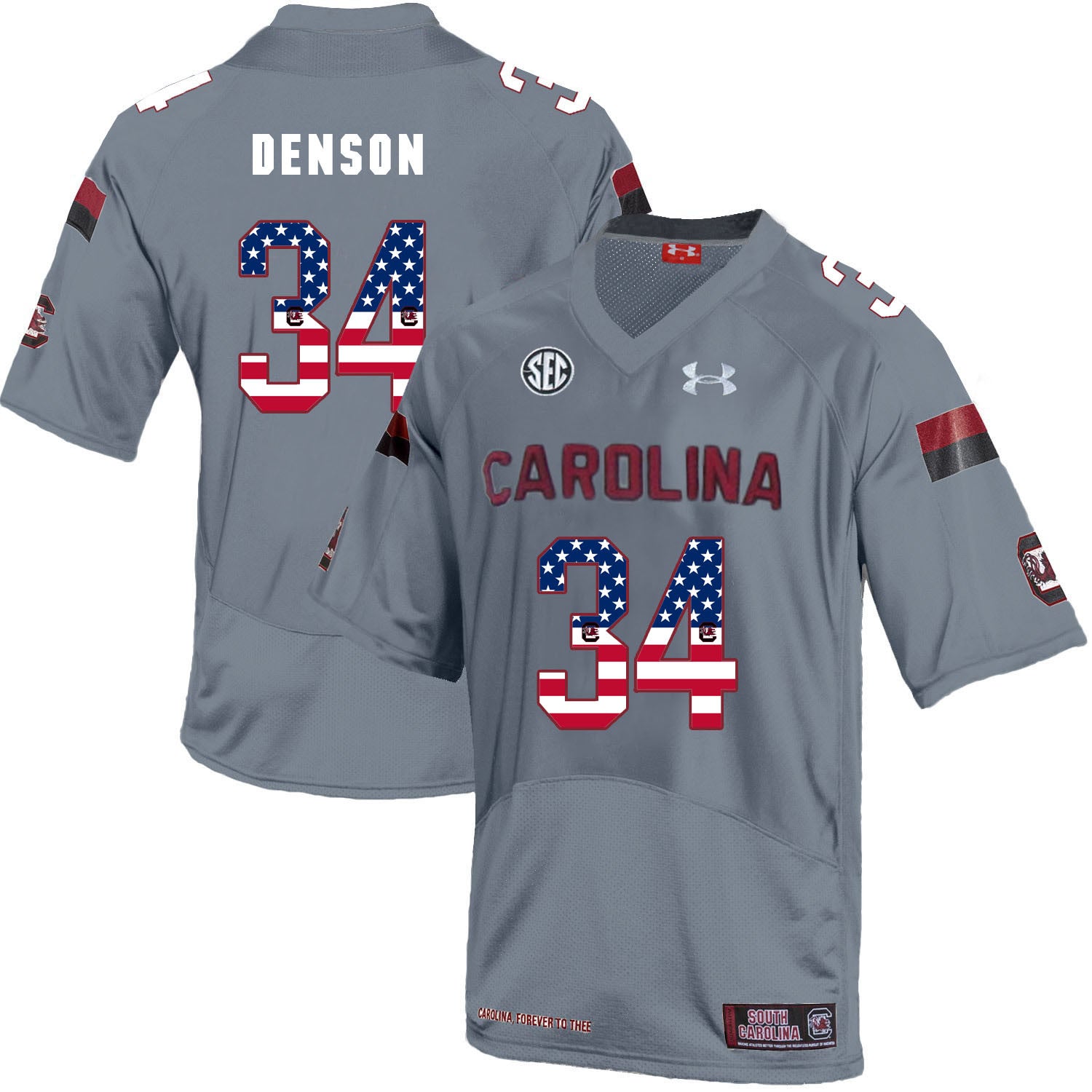 Mon Denson South Carolina Gamecocks gray jersey