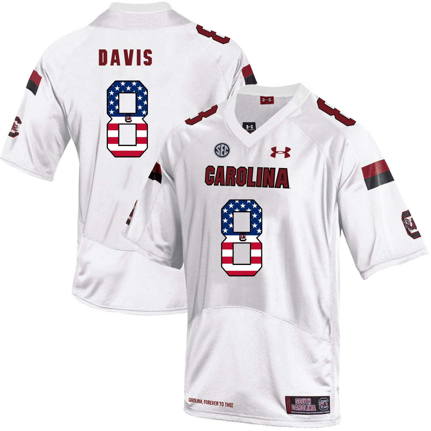 Randrecous Davis South Carolina Gamecocks white jersey