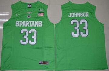 Magic Johnson Apple Michigan State Spartans green Authentic jersey