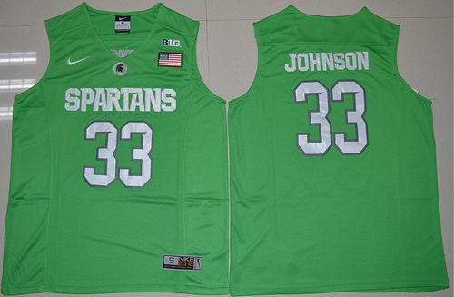 Magic Johnson Apple Michigan State Spartans green Authentic jersey