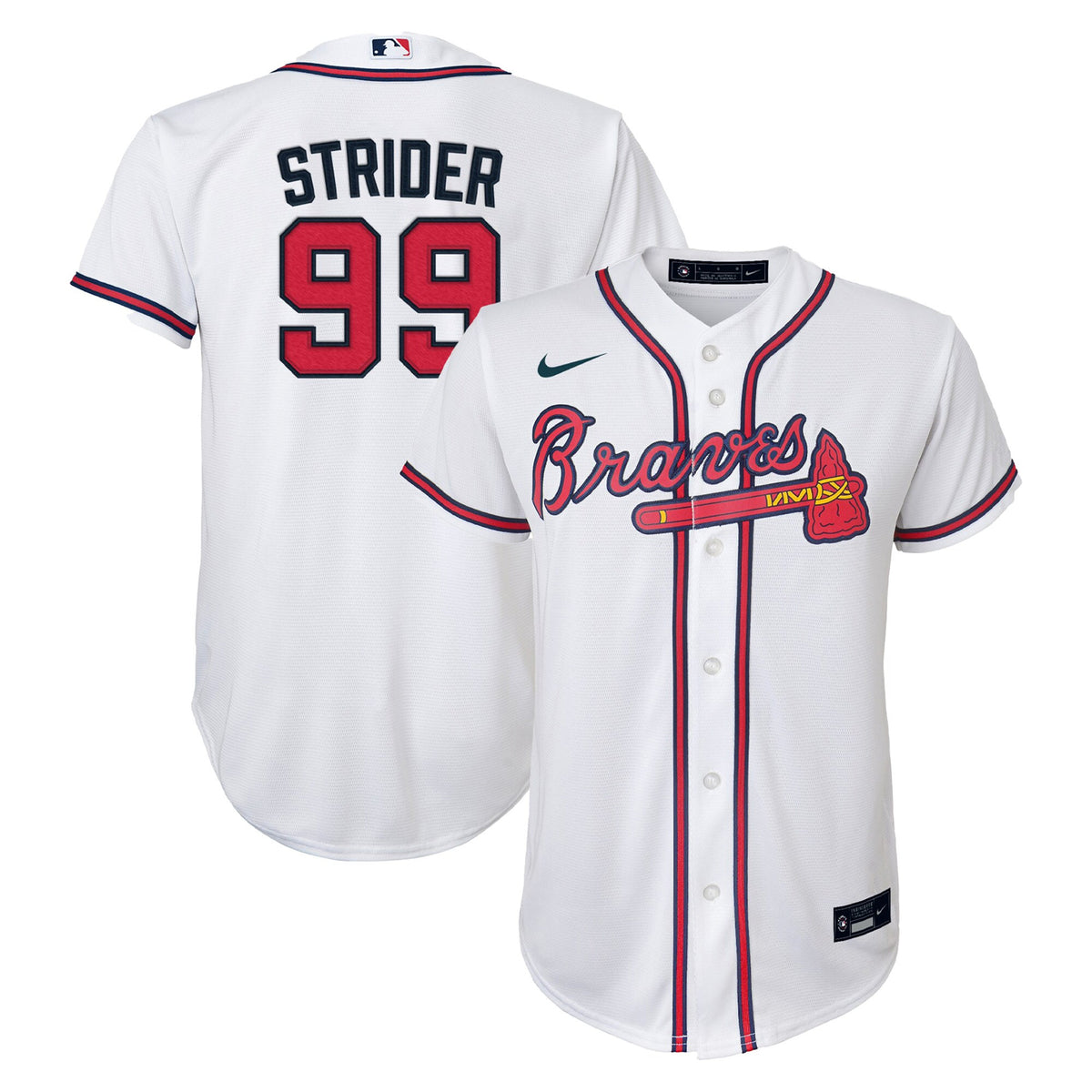 Spencer Strider Atlanta Braves white Home jersey