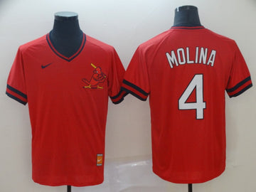 Yadier Molina St. Louis Cardinals red Throwback jersey