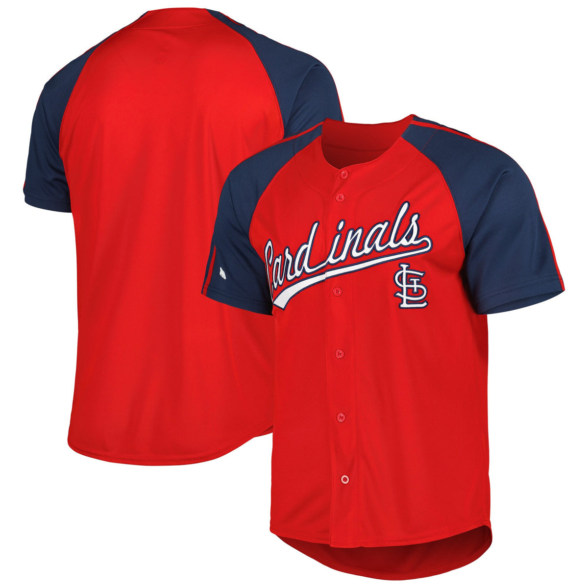 Stitches Button-down Raglan St. Louis Cardinals red Fashion jersey