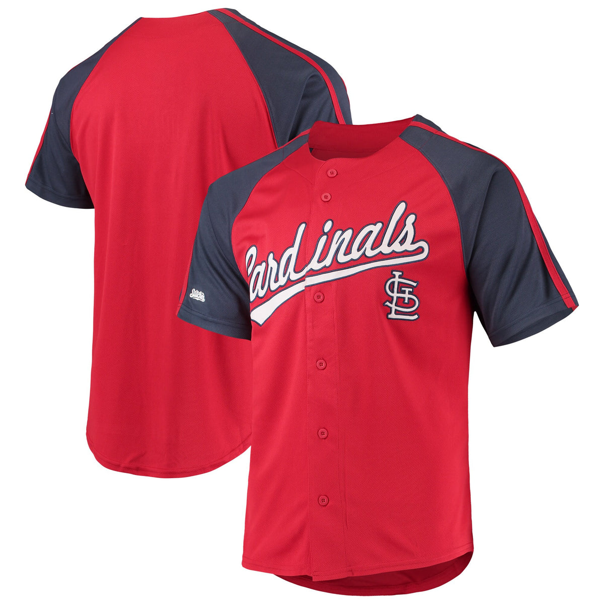 Stitches Button-down Raglan St. Louis Cardinals red jersey