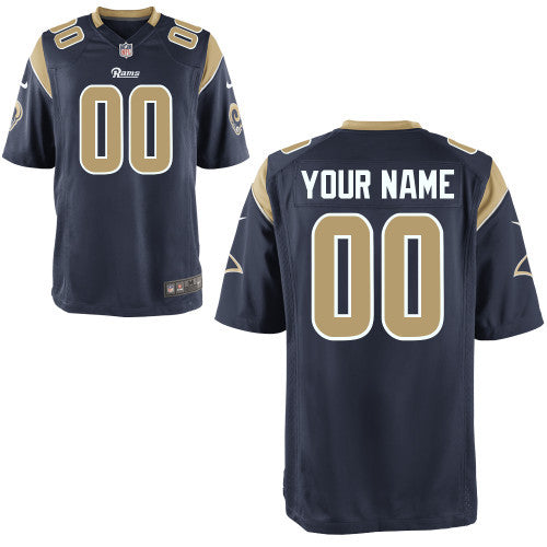 Custom Los Angeles Rams blue Game jersey