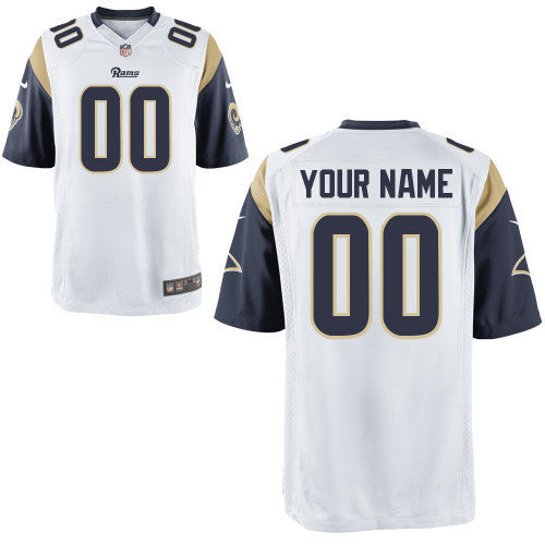 Custom Los Angeles Rams white Game jersey