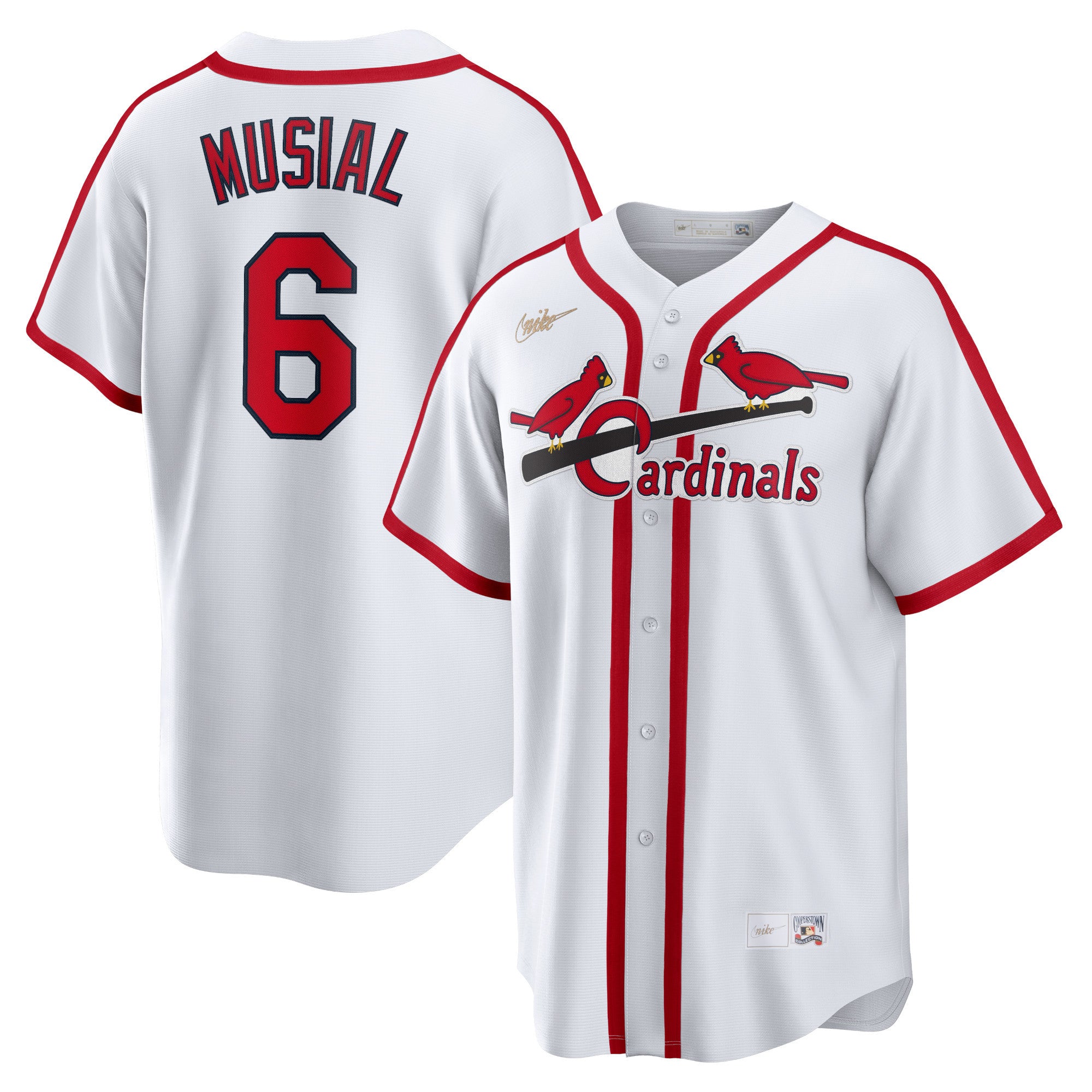 Stan Musial St. Louis Cardinals white Cooperstown jersey