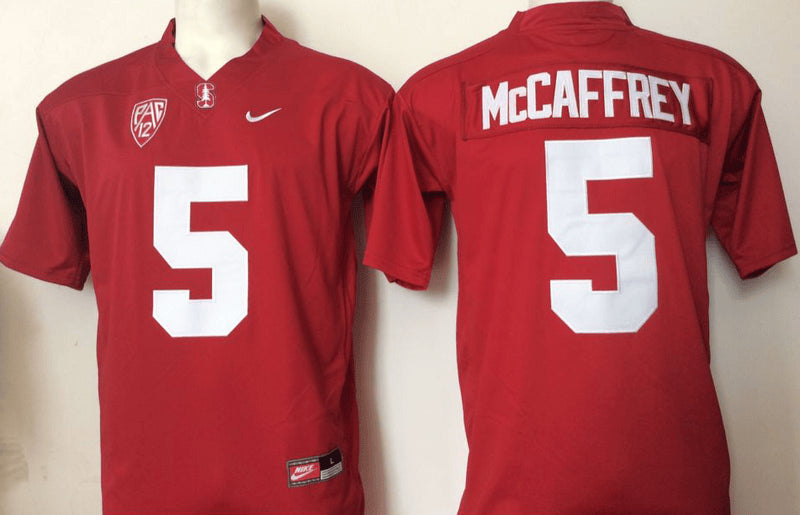 Christian McCaffrey Stanford Cardinal red jersey