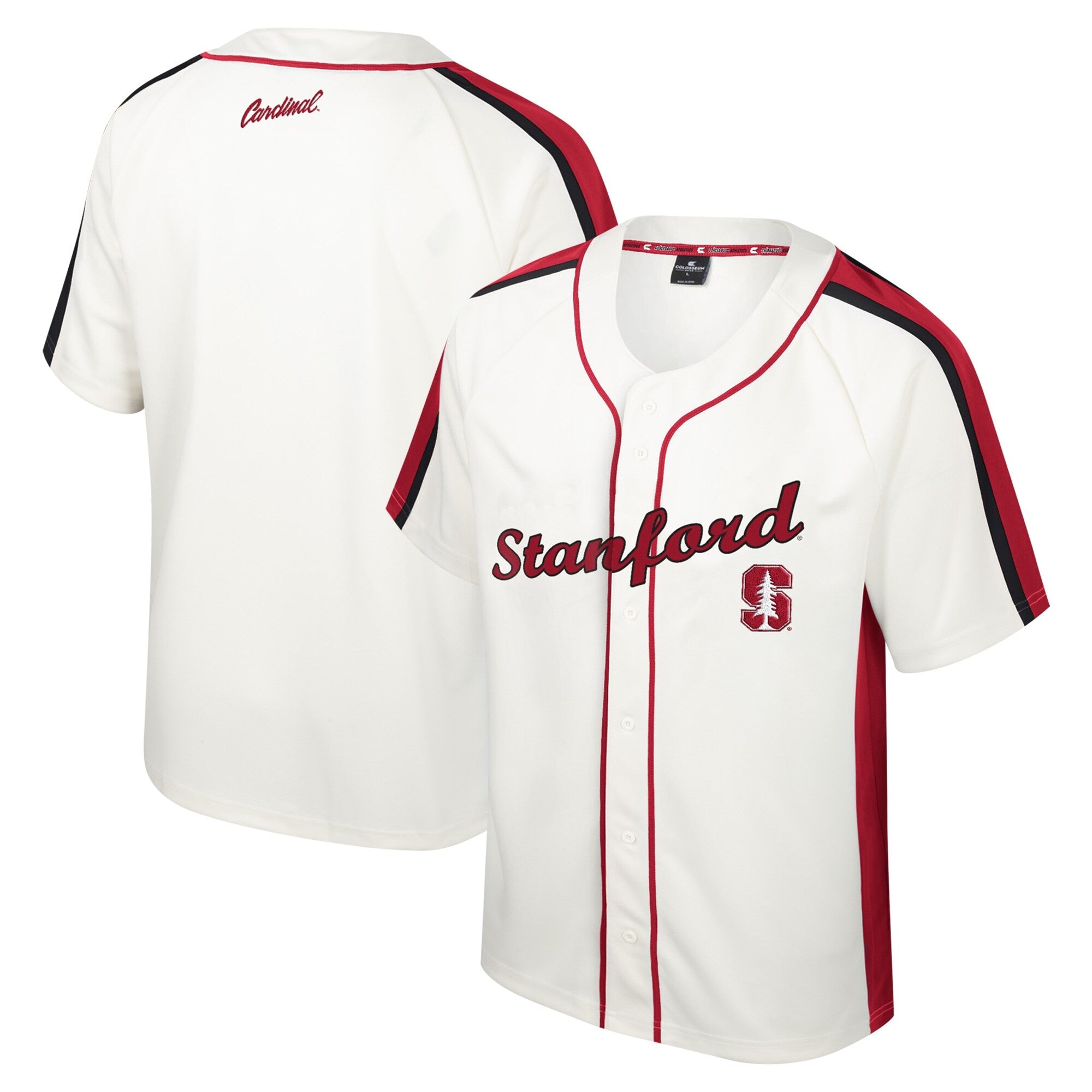 Colosseum Ruth Button-up Stanford Cardinal cream jersey