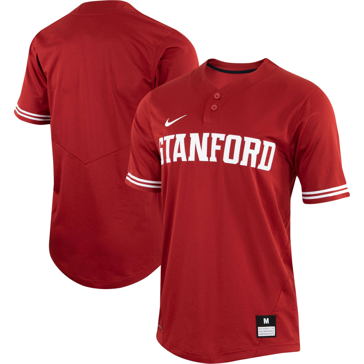 Two-button Stanford Cardinal red jersey