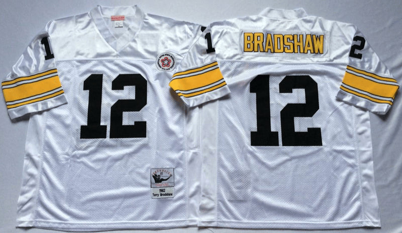 Terry Bradshaw Pittsburgh Steelers white Throwback jersey