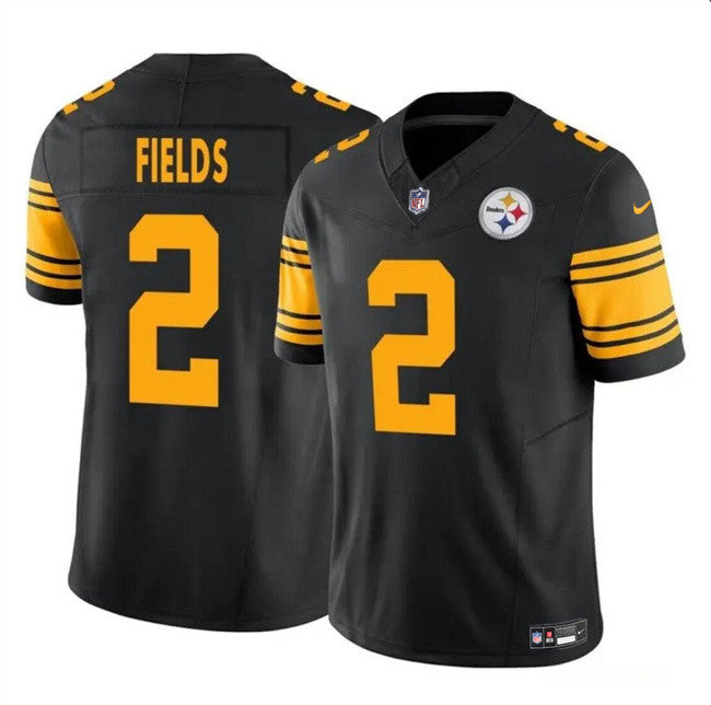 Justin Fields Pittsburgh Steelers black Color Rush jersey