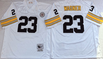 Mike Wagner Pittsburgh Steelers white Throwback jersey