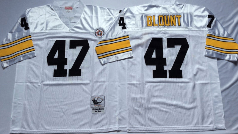 Mel Blount Pittsburgh Steelers white Throwback jersey
