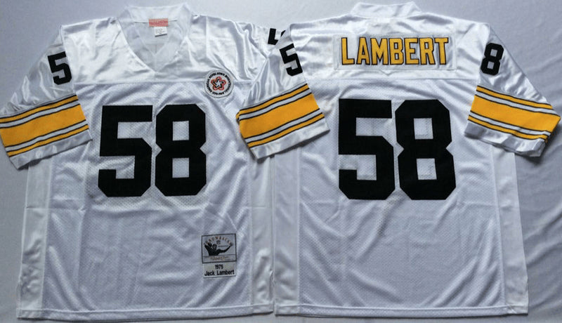 Jack Lambert Pittsburgh Steelers white Throwback jersey