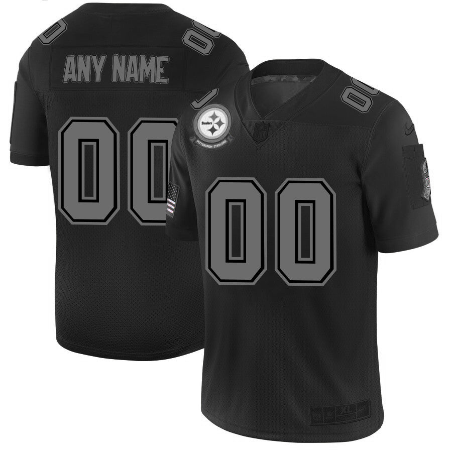 Custom Pittsburgh Steelers black Salute To Service jersey