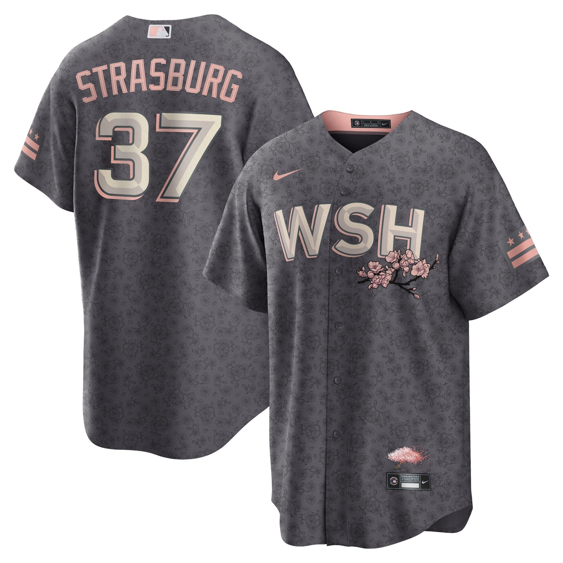 Stephen Strasburg Washington Nationals charcoal City Connect jersey