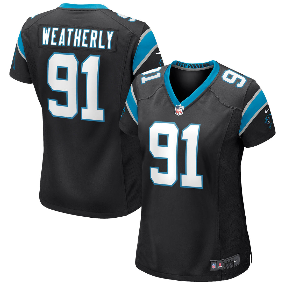 Stephen Weatherly Carolina Panthers black jersey