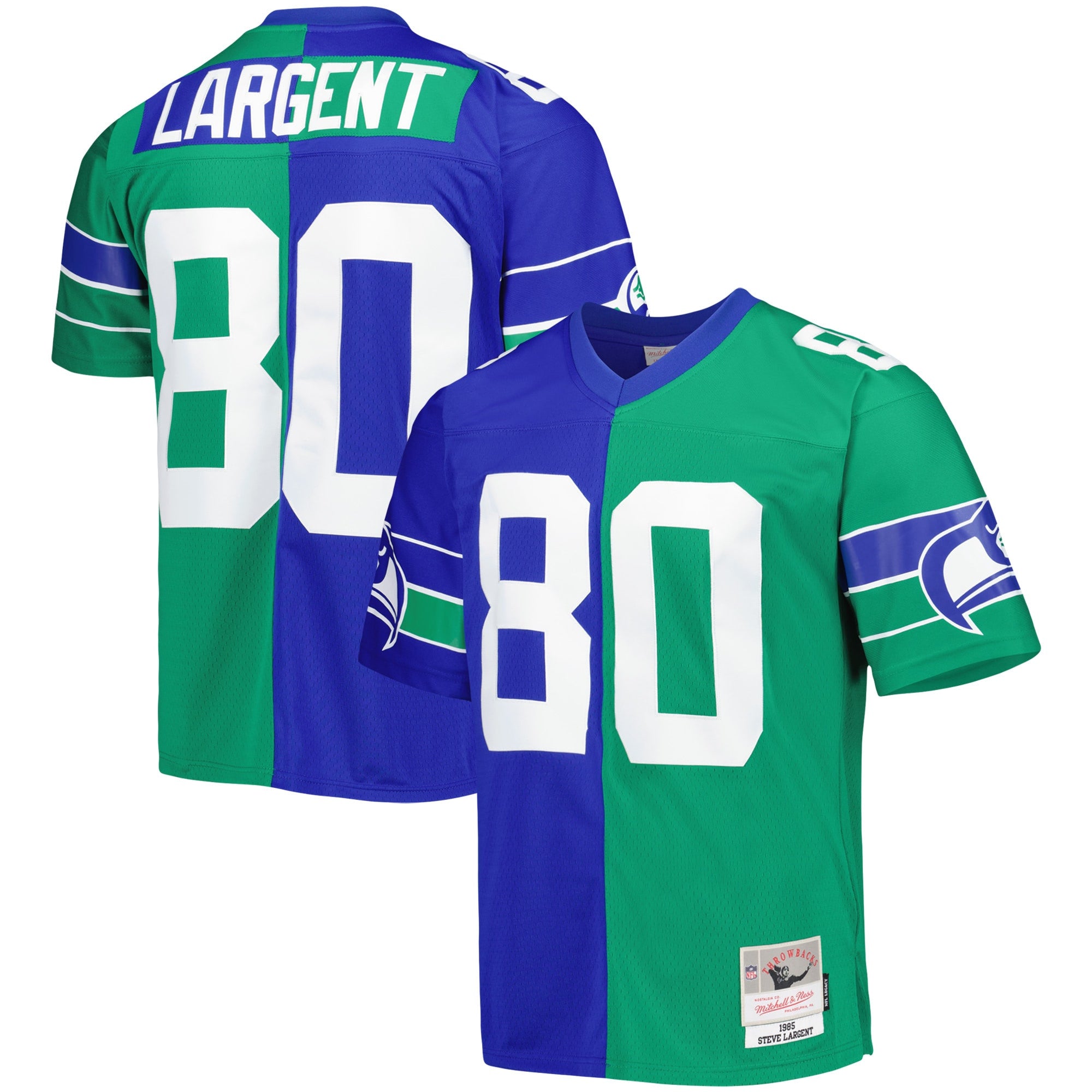 Steve Largent Seattle Seahawks royal Split jersey