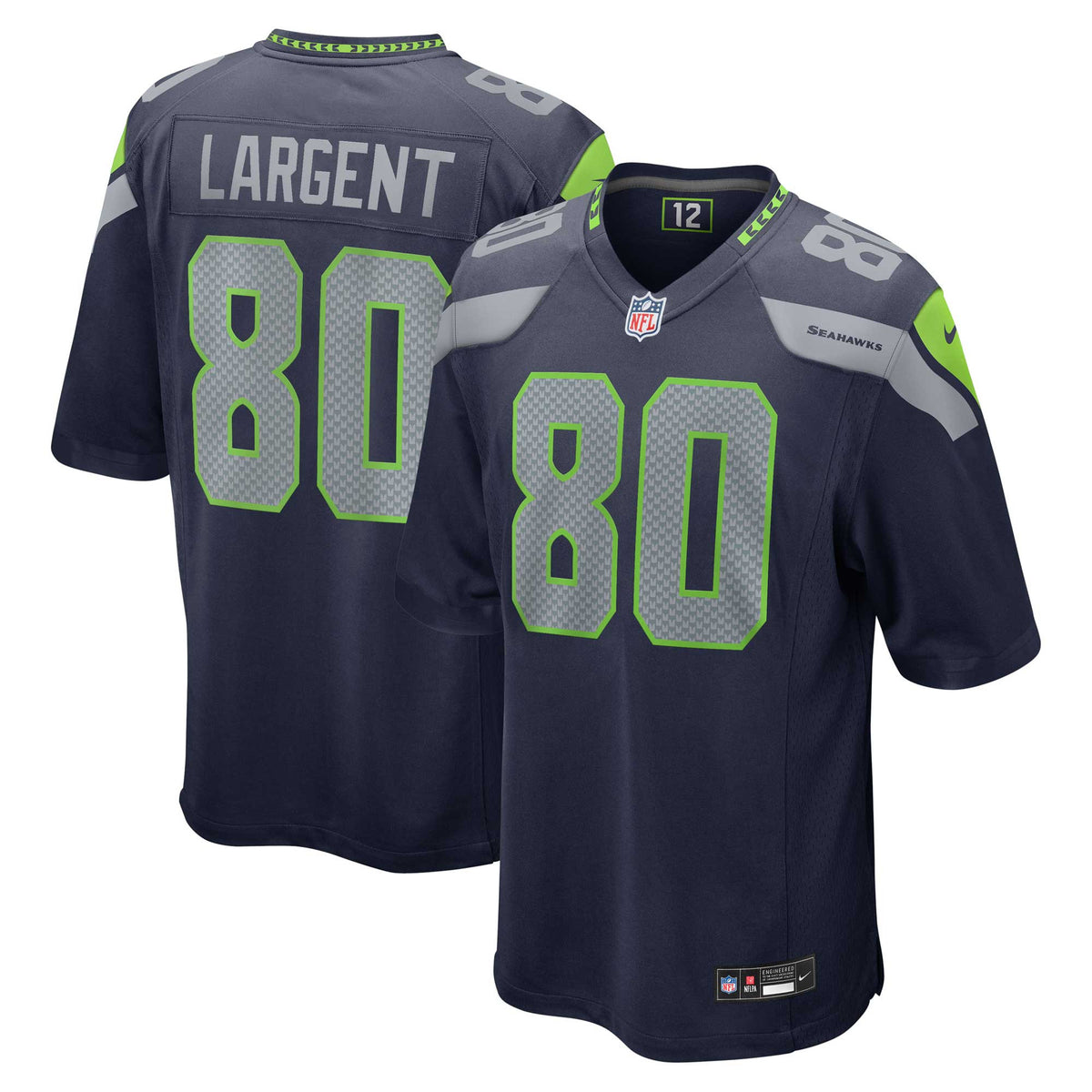 Steve Largent College Seattle Seahawks navy jersey