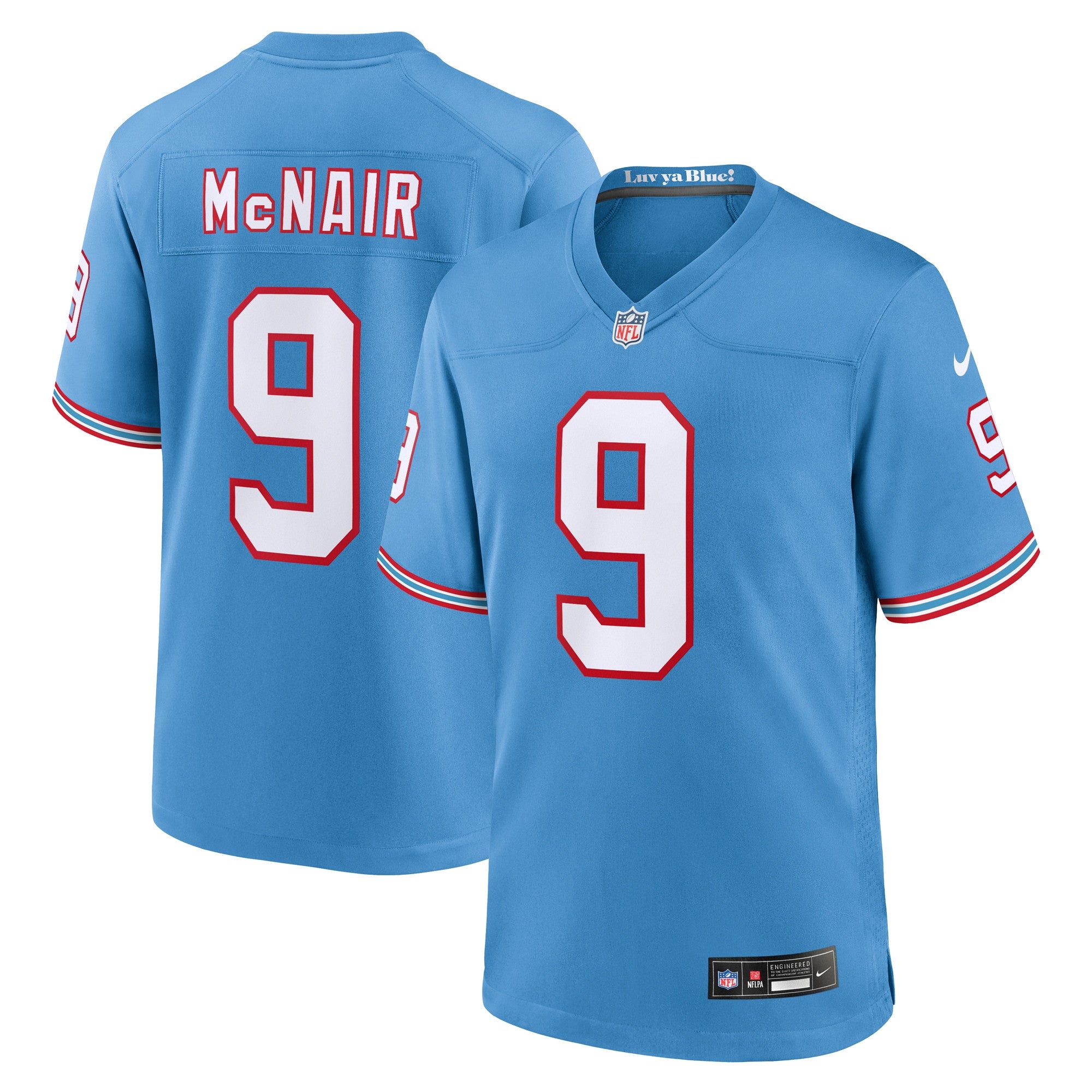 Steve Mcnair Oilers Tennessee Titans blue Throwback jersey