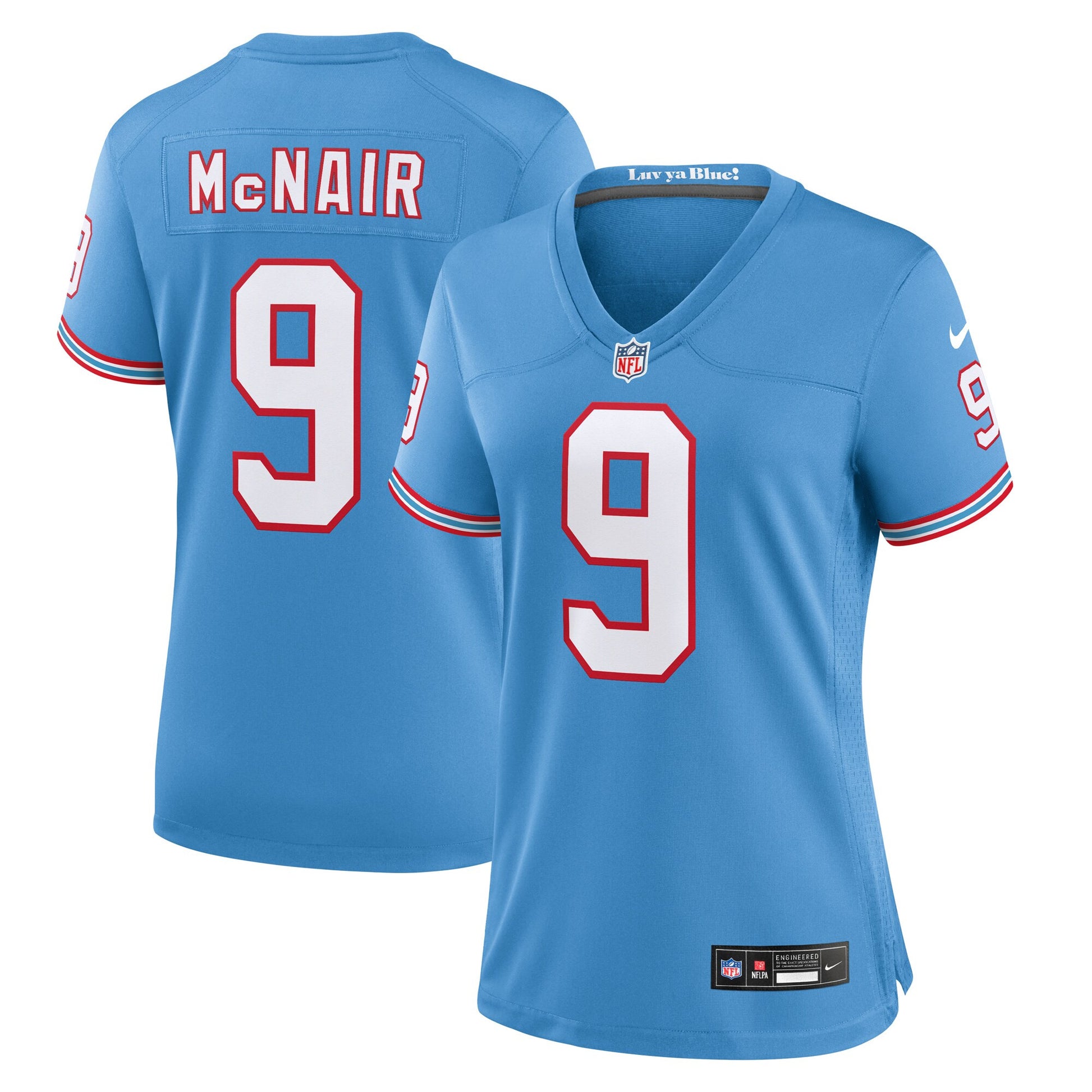 Steve Mcnair Oilers Tennessee Titans blue Throwback jersey