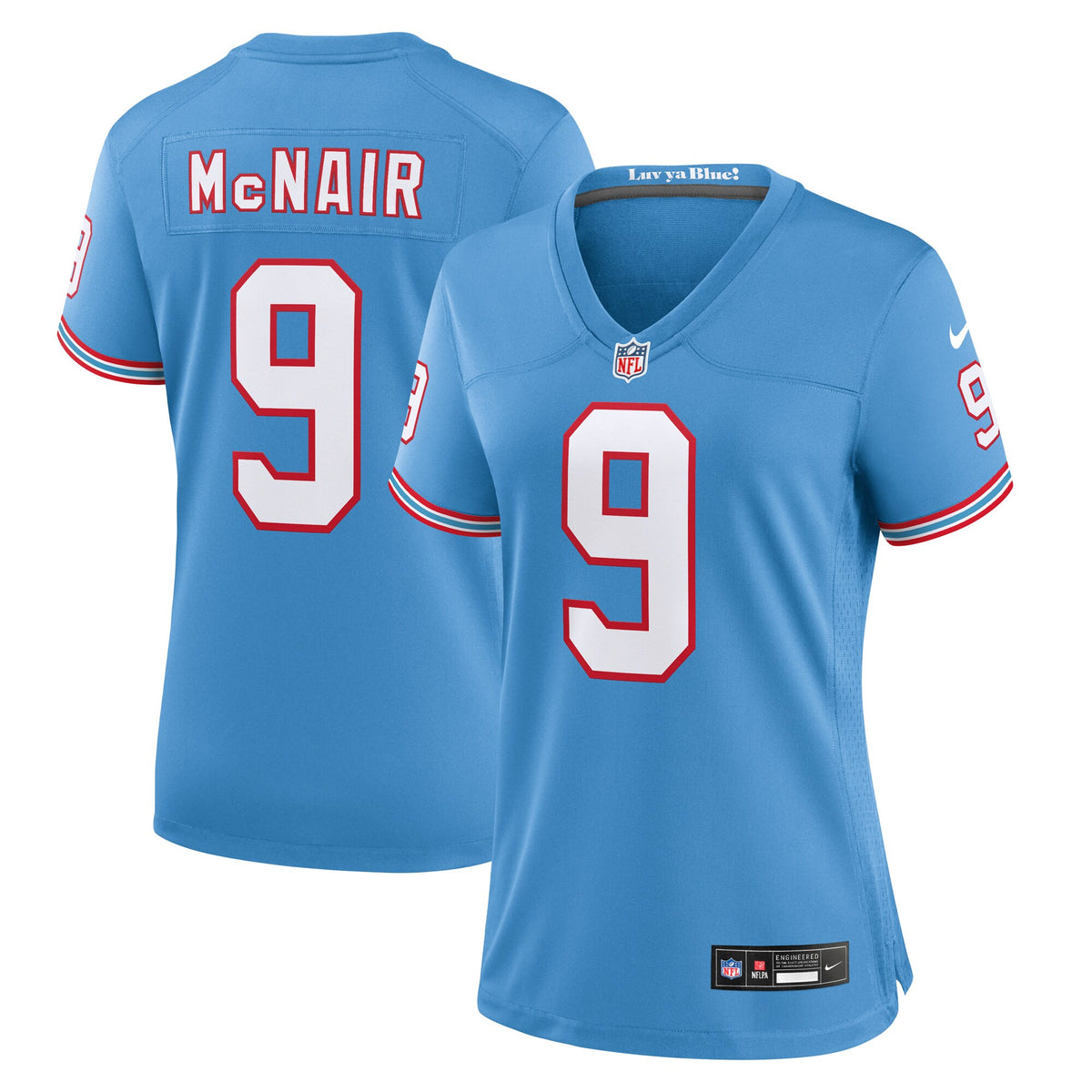 Steve Mcnair Oilers Tennessee Titans blue Throwback jersey
