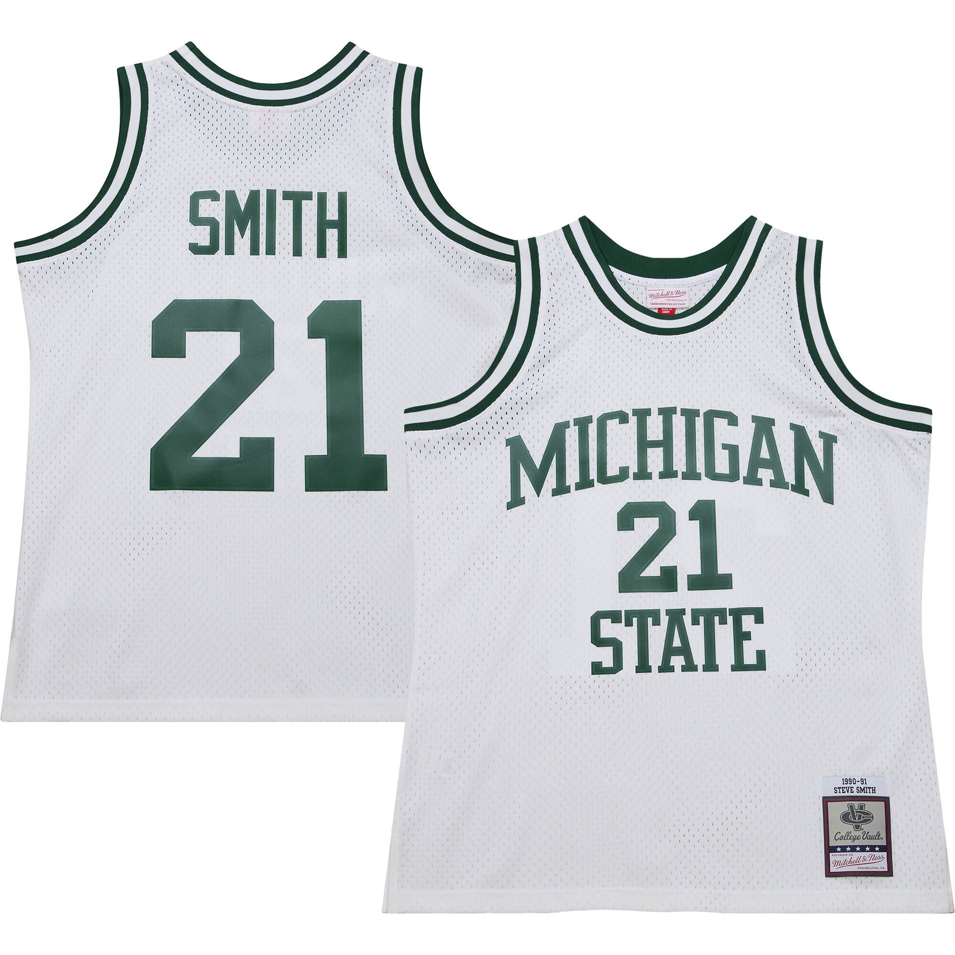 Steve Smith Michigan State Spartans white Throwback jersey