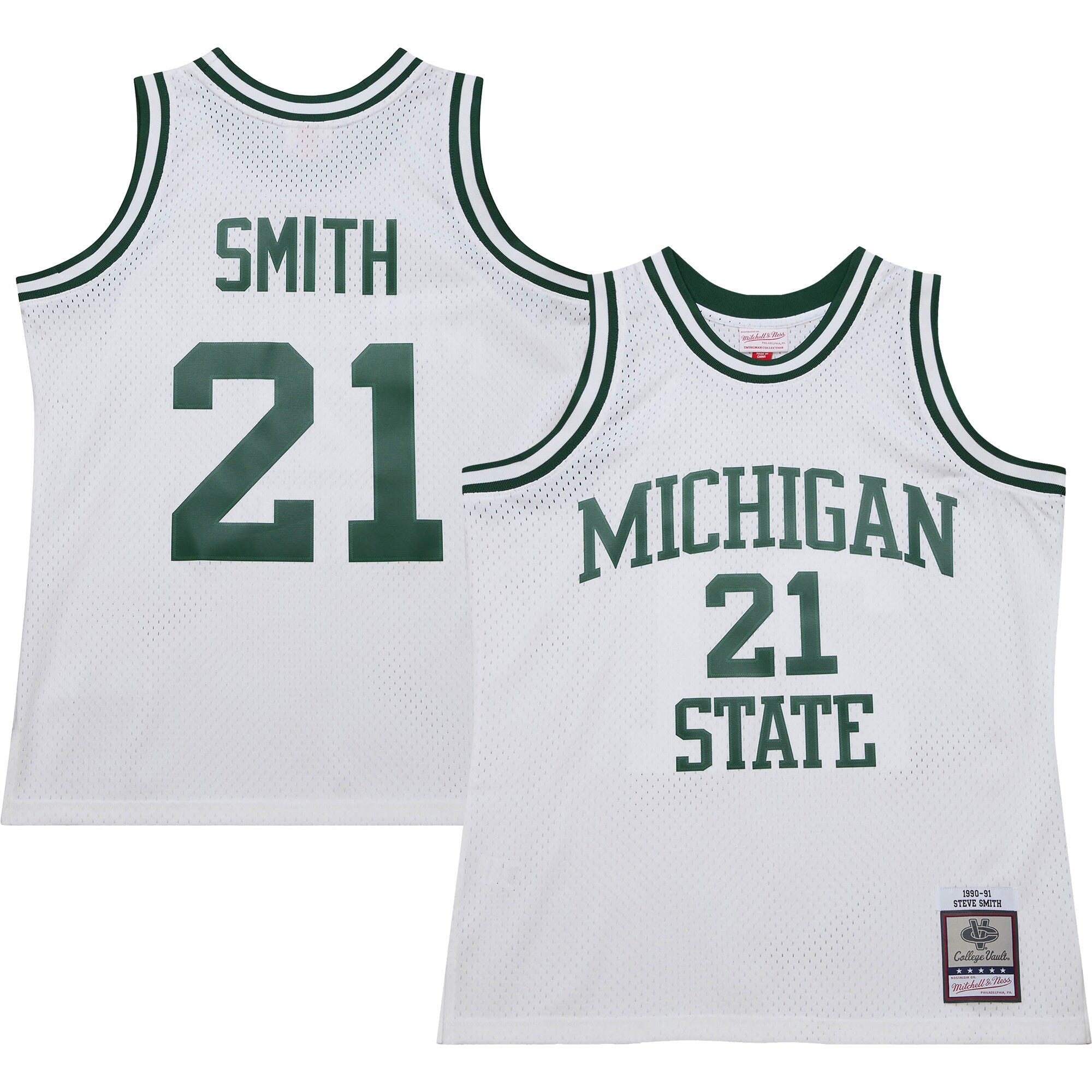 Steve Smith Michigan State Spartans white Throwback jersey