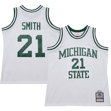 Steve Smith Michigan State Spartans white Throwback jersey