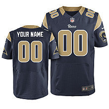 Custom Los Angeles Rams blue Elite jersey