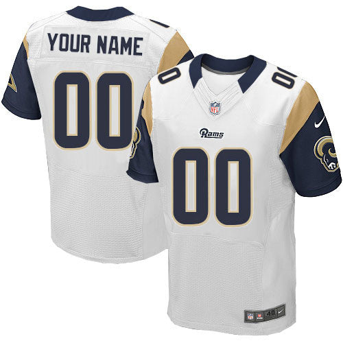 Custom Los Angeles Rams white Elite jersey