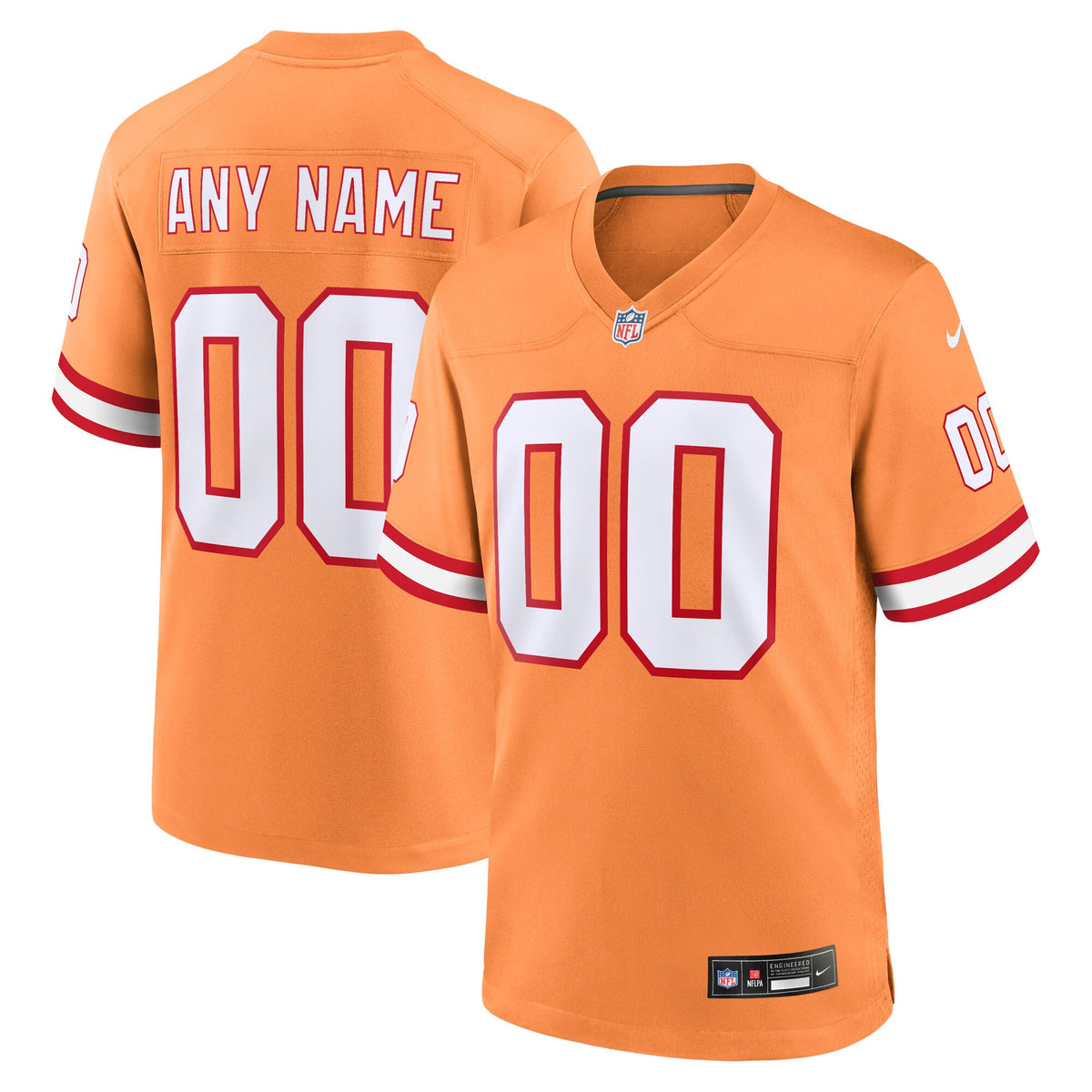 Custom Tampa Bay Buccaneers orange Throwback jersey