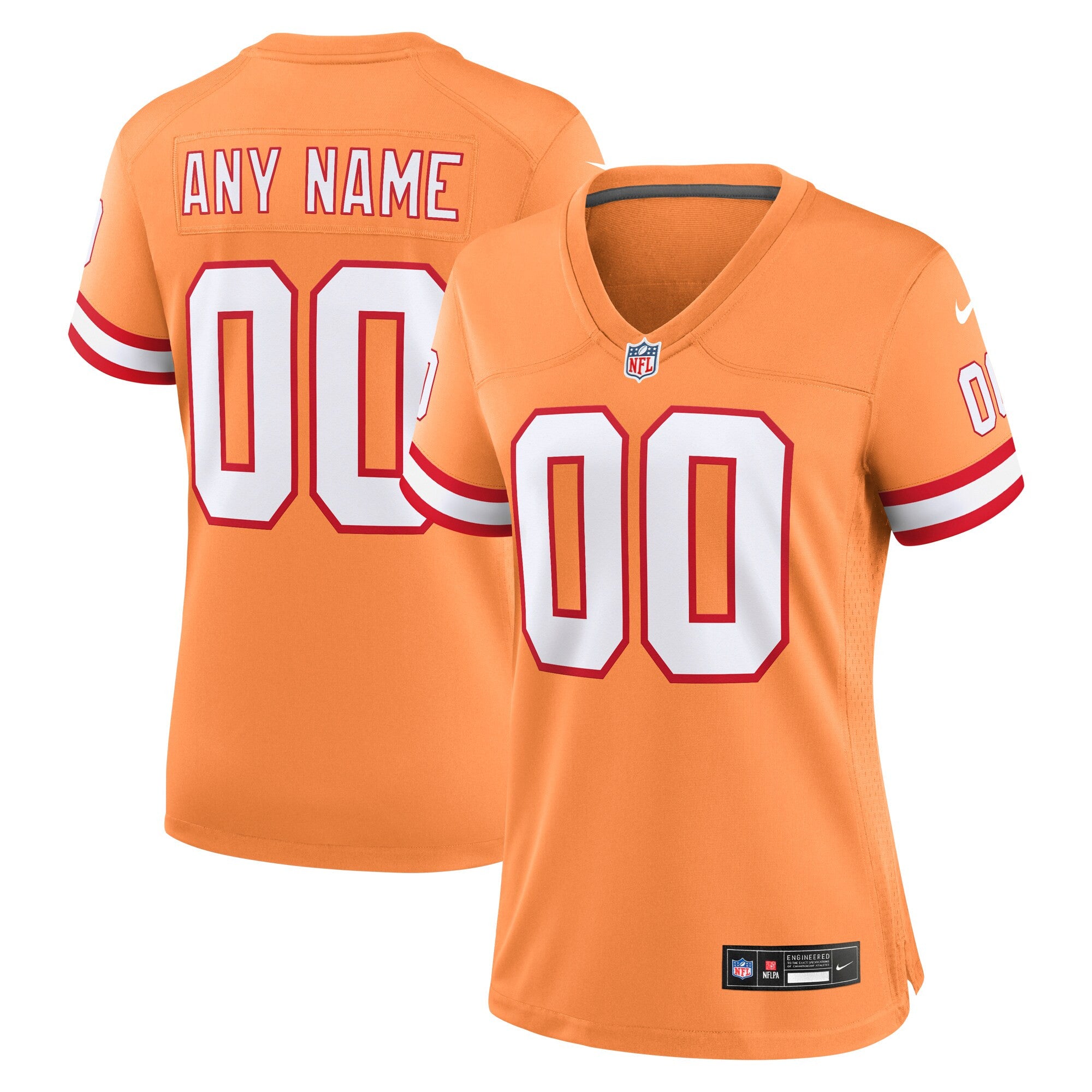 Custom Tampa Bay Buccaneers orange Throwback jersey