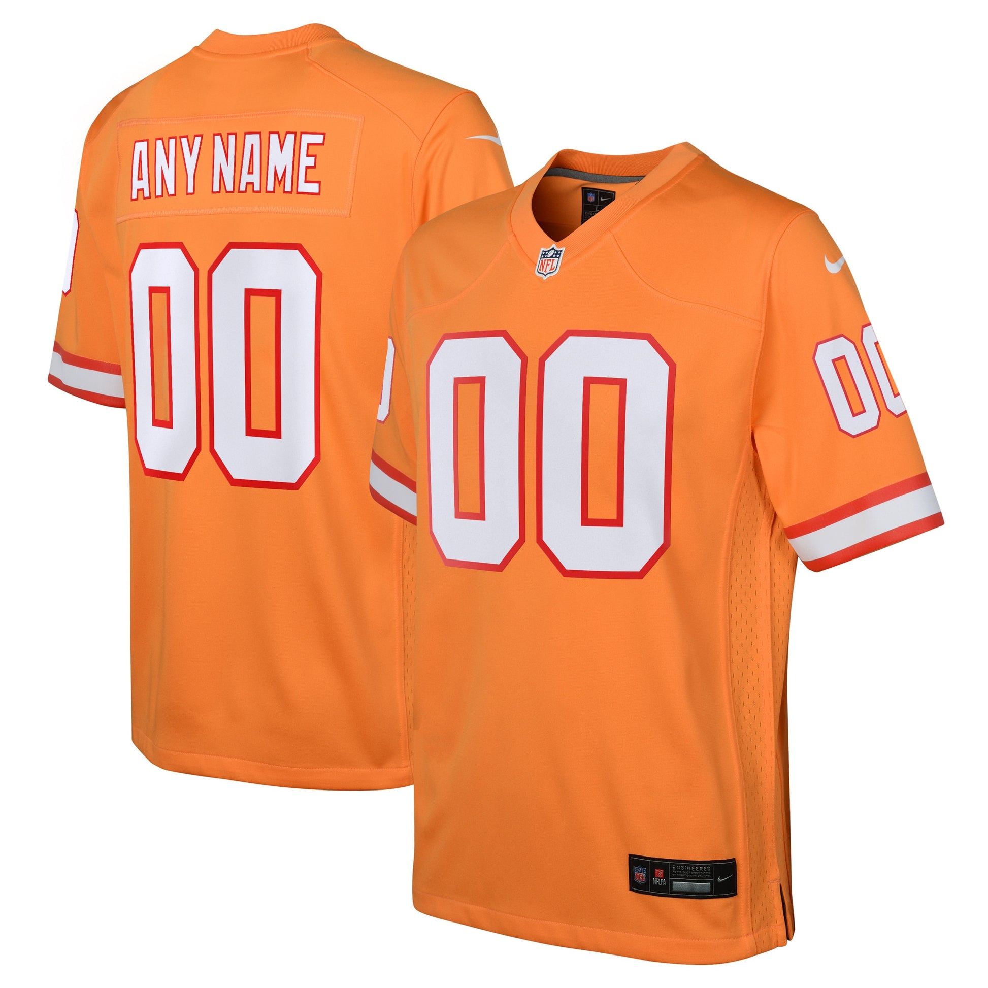 Custom Tampa Bay Buccaneers orange Throwback jersey