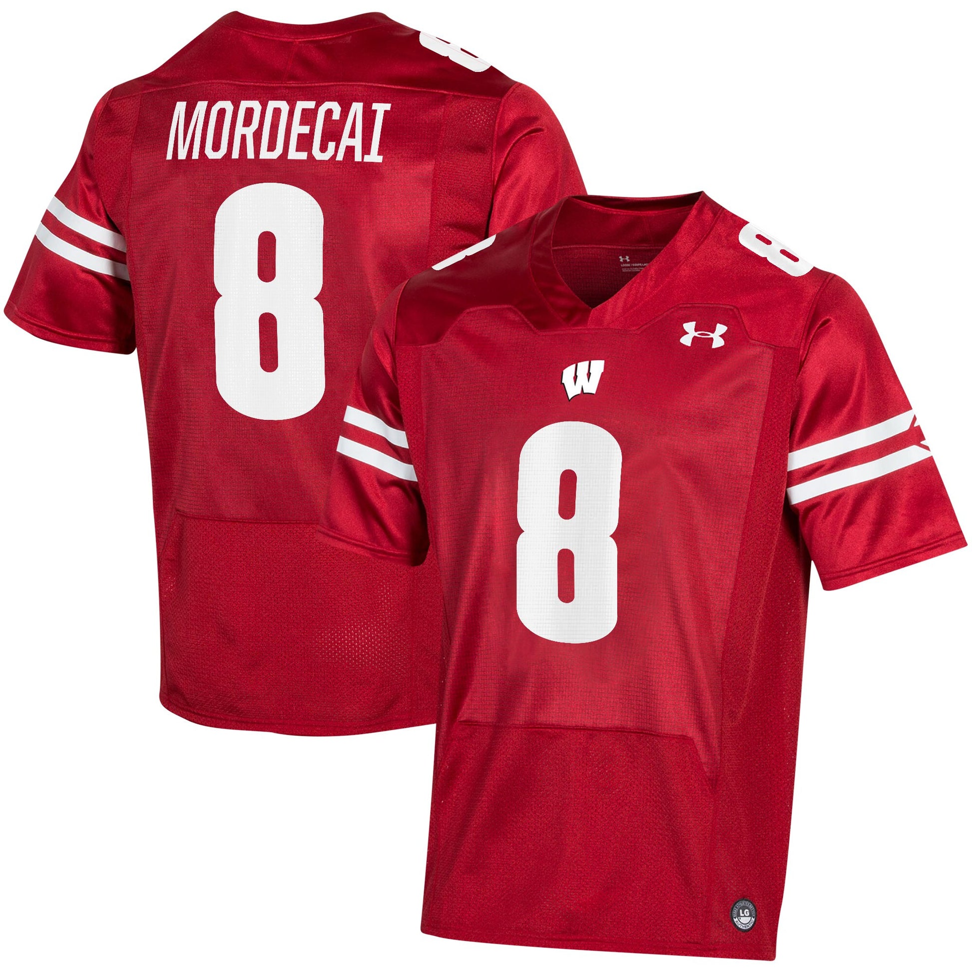 Tanner Mordecai Under Armour Wisconsin Badgers red jersey