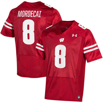 Tanner Mordecai Under Armour Wisconsin Badgers red jersey