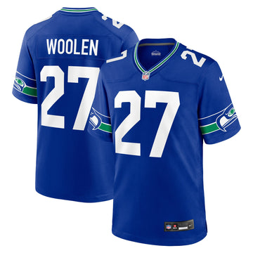 Tariq Woolen Seattle Seahawks royal Throwback jersey