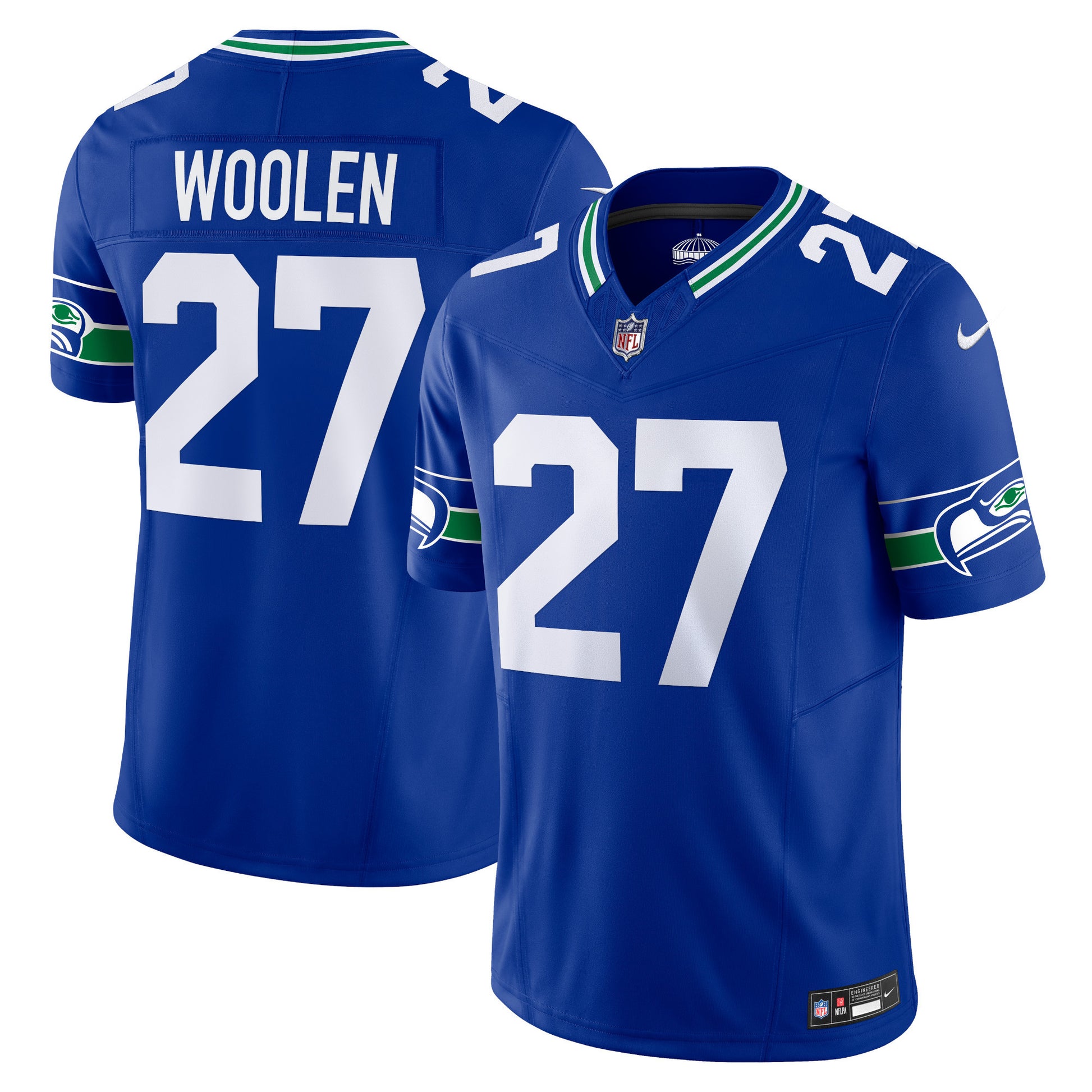 Tariq Woolen Seattle Seahawks royal Vapor jersey