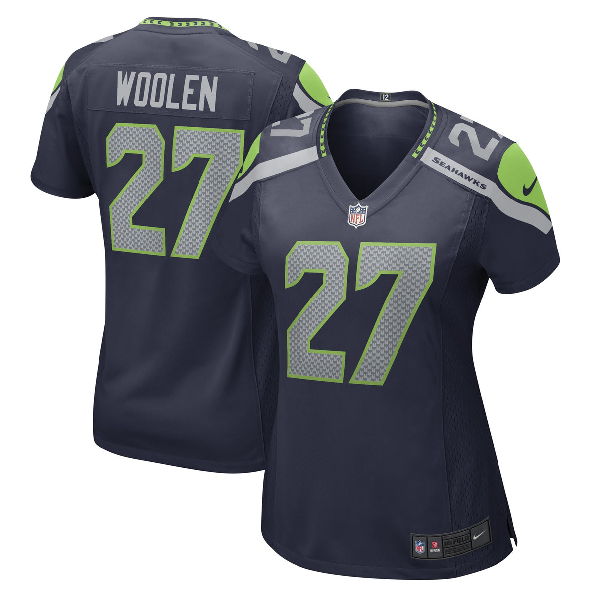 Tariq Woolen Seattle Seahawks navy Game jersey