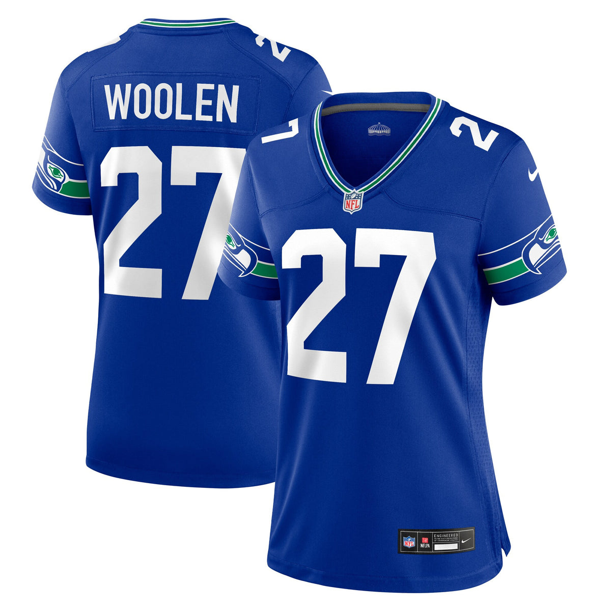 Tariq Woolen Seattle Seahawks royal Throwback jersey