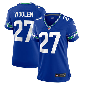 Tariq Woolen Seattle Seahawks royal Throwback jersey