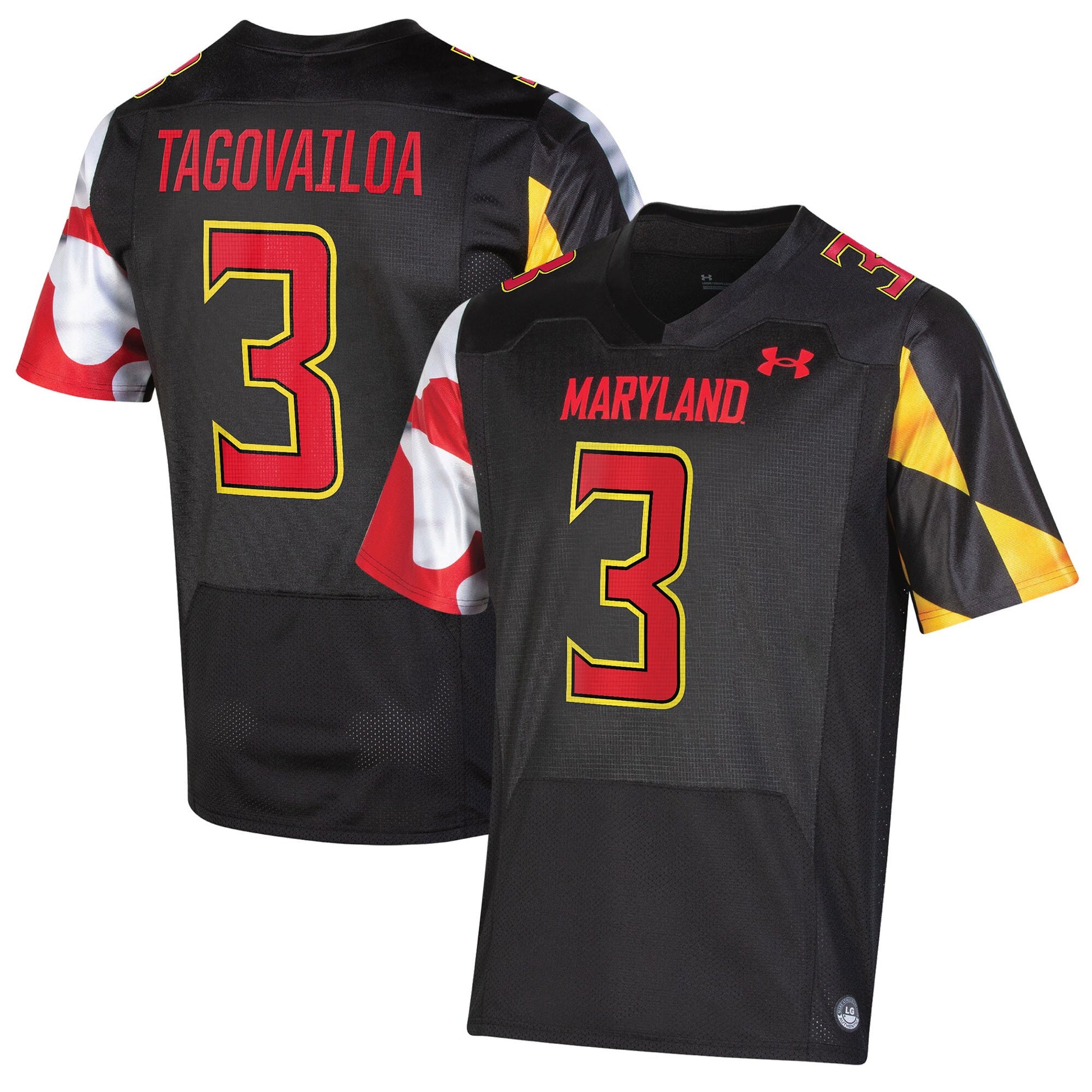 Taulia Tagovailoa Under Armour Maryland Terrapins black jersey